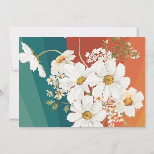 Eerste reis rond de zon | Retro Daisy Rainbow Kaart (Achterkant)