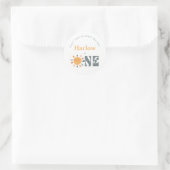 Eerste reis rond de zon ronde sticker (Tas)