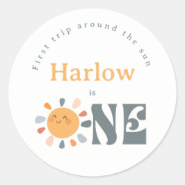 Eerste reis rond de zon ronde sticker