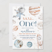 Eerste reis rond de zon ruimte 1e verjaardag kaart (Voorkant)