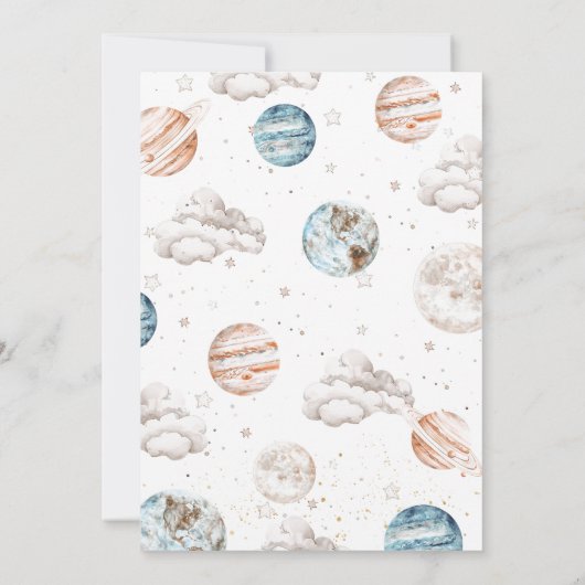 Eerste reis rond de zon ruimte 1e verjaardag kaart (Achterkant)