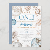 Eerste reis rond de zon ruimte 1e verjaardag kaart (Voorkant / Achterkant)