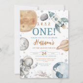 Eerste reis rond de zon ruimte 1e verjaardag kaart (Voorkant)