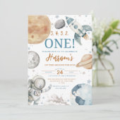 Eerste reis rond de zon ruimte 1e verjaardag kaart (Staand voorkant)