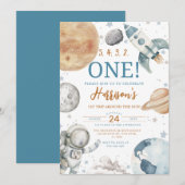 Eerste reis rond de zon ruimte 1e verjaardag kaart (Voorkant / Achterkant)