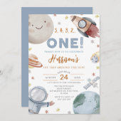 Eerste reis rond de zon ruimte 1e verjaardag kaart (Voorkant / Achterkant)