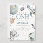 Eerste reis rond de zon ruimte 1e verjaardag kaart (Voorkant)