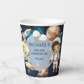 Eerste reis rond de zon ruimte 1e verjaardag papieren bekers (Achterkant)