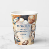 Eerste reis rond de zon ruimte 1e verjaardag papieren bekers (Voorkant)