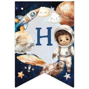 Eerste reis rond de zon ruimte 1e verjaardag vlaggetjes