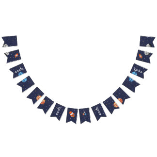 Eerste reis rond de zon ruimte 1e verjaardag vlaggetjes