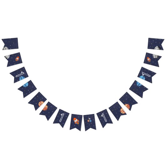 Eerste reis rond de zon ruimte 1e verjaardag vlaggetjes (Alle)