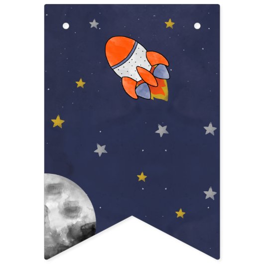 Eerste reis rond de zon ruimte 1e verjaardag vlaggetjes (Tweede vlag)