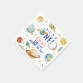 Eerste reis rond de zon ruimte jongen 1e verjaarda servet (Hoek)