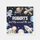 Eerste reis rond de zon ruimte servetten (Voorkant)