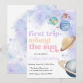 Eerste reis rond de zon ruimte uitnodiging (Voorkant / Achterkant)