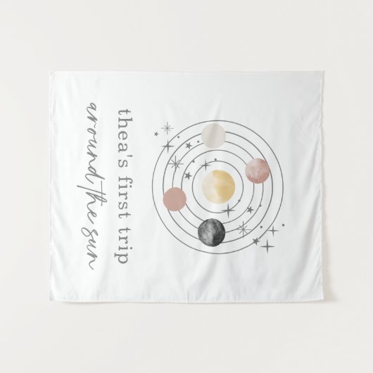 Eerste reis rond de zon ruimte wandkleed (Voorkant (horizontaal))