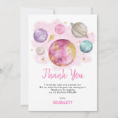 Eerste reis rond de zon ruimteschorter bedankkaart (Voorkant)