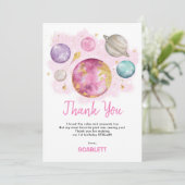 Eerste reis rond de zon ruimteschorter bedankkaart (Staand voorkant)