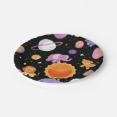 Eerste reis rond de zon safari dieren in de ruimte papieren bordje (Gekanteld)