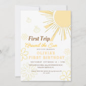 Eerste Reis Rond De Zon Schattige 1e Verjaardag Kaart (Voorkant)