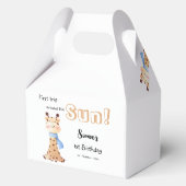 Eerste reis rond de zon Schattigee Giraffe Verjaar Bedankdoosjes (Voorkant)