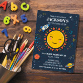 Eerste reis rond de zon Space Birthday Invite Kaart