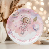 Eerste reis rond de zon Space Girl Astronaut Papieren Bordje