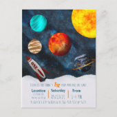 Eerste reis rond de zon Space Theme Boy Planets Briefkaart (Voorkant)