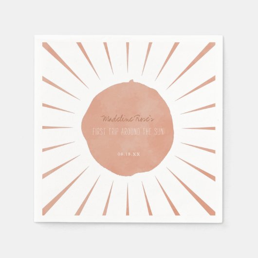 Eerste reis rond de zon | Terracotta Sunshine Servet (Voorkant)