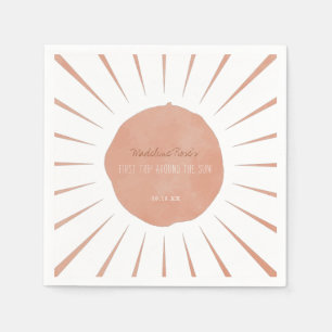 Eerste Reis Rond De Zon   Terracotta Zonneschijn  Servet