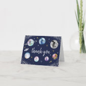 Eerste reis rond de zon tijdens de zomerdag bedankkaart (Voorkant)