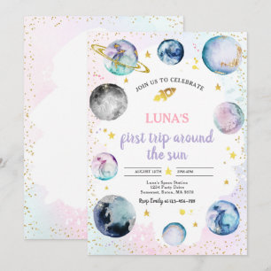 Eerste reis rond de zon tijdens de zomerdag kaart