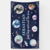 Eerste reis rond de zon tijdens de zomerdag spandoek (Verticaal)