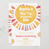 Eerste reis rond de zon uitnodiging (Voorkant / Achterkant)