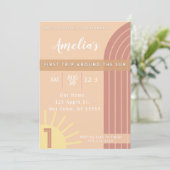 Eerste Reis Rond de Zon Uitnodiging (Staand voorkant)