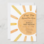 Eerste reis rond de zon uitnodiging 1e verjaardag (Voorkant)