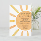 Eerste reis rond de zon uitnodiging 1e verjaardag (Staand voorkant)