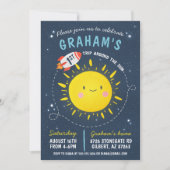 Eerste reis rond de zon uitnodiging voor de ruimte (Voorkant)