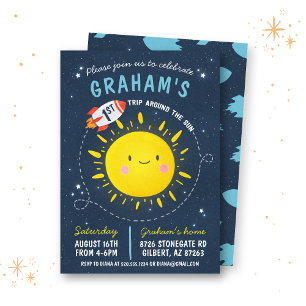 Eerste reis rond de zon uitnodiging voor de ruimte