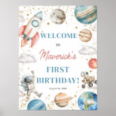 Eerste reis rond de zon Verjaardag 18x24 Welkom Poster (Voorkant)