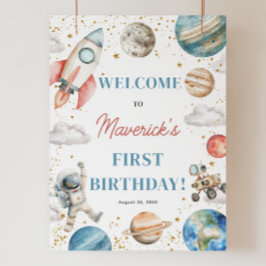 Eerste reis rond de zon Verjaardag 18x24 Welkom Poster