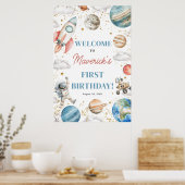 Eerste reis rond de zon Verjaardag 24x36 Welkom Poster (Keuken)