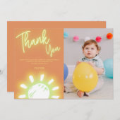 Eerste reis rond de zon verjaardag foto bedankkaart (Voorkant / Achterkant)