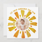 Eerste reis rond de zon verjaardag foto kaart (Voorkant)
