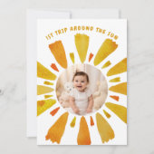 Eerste reis rond de zon verjaardag foto kaart (Voorkant)