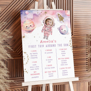 Eerste reis rond de zon Verjaardag mijlpaal Poster