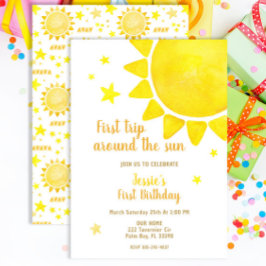 Eerste reis rond de zon verjaardag uitnodiging – W