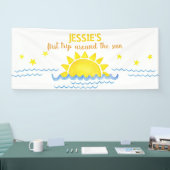 Eerste reis rond de zon verjaardagsbanner - Boho S Spandoek (Beurs)