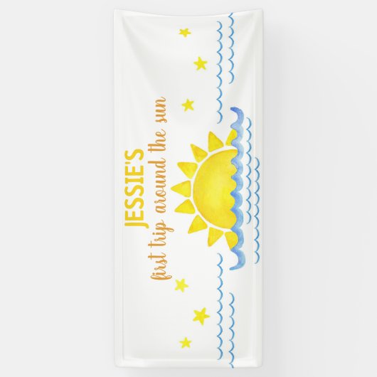 Eerste reis rond de zon verjaardagsbanner - Boho S Spandoek (Verticaal)
